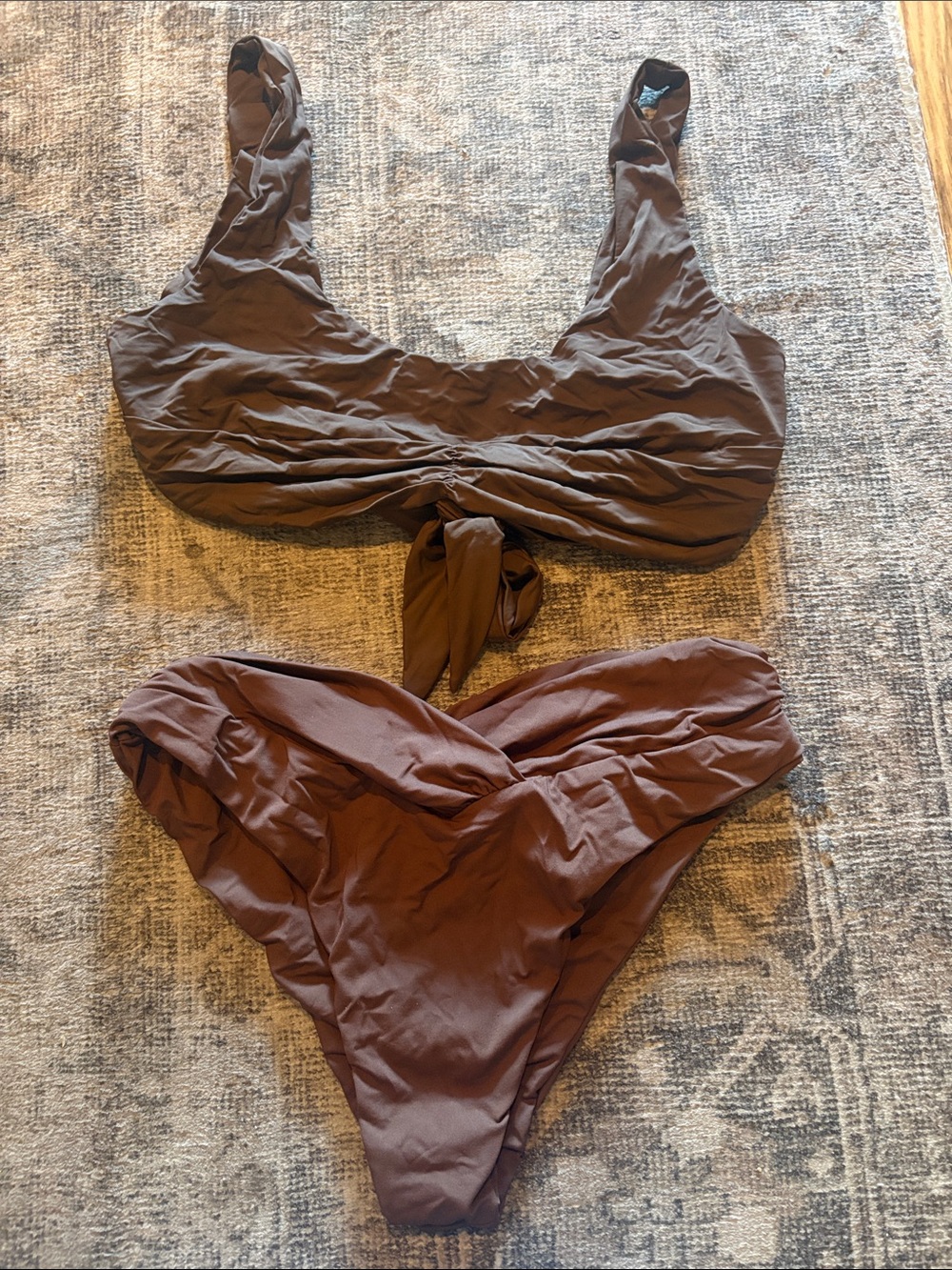 Riot Swim Pico Bathing suit Brown High-Waist V-Cut Bikini Set - Women Swim - Picture 3 of 5